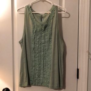 J. Crew Turquoise Ruffled Tank